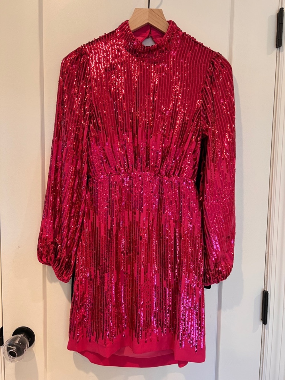 NEW NWT RIXO Pink Sequinned Lara Mini Dress - Picture 6 of 11